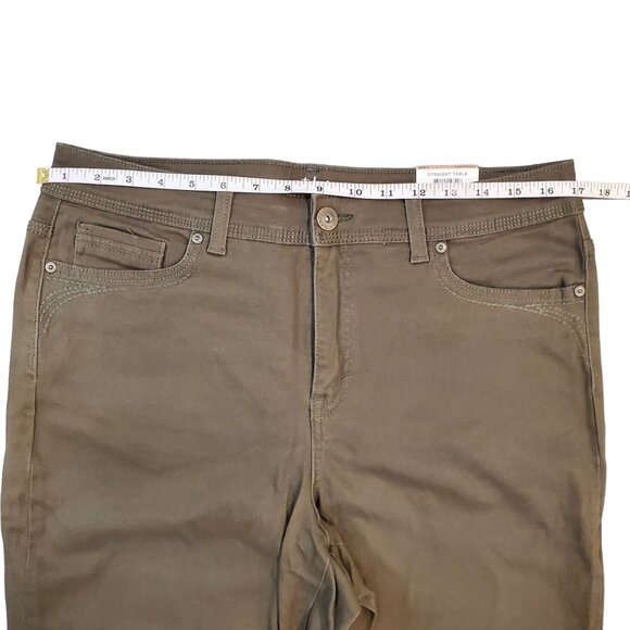 Style & Co Womens High Rise Tummy Control Straight Leg Pants Size 12S Deep Moss - Picture 6 of 15